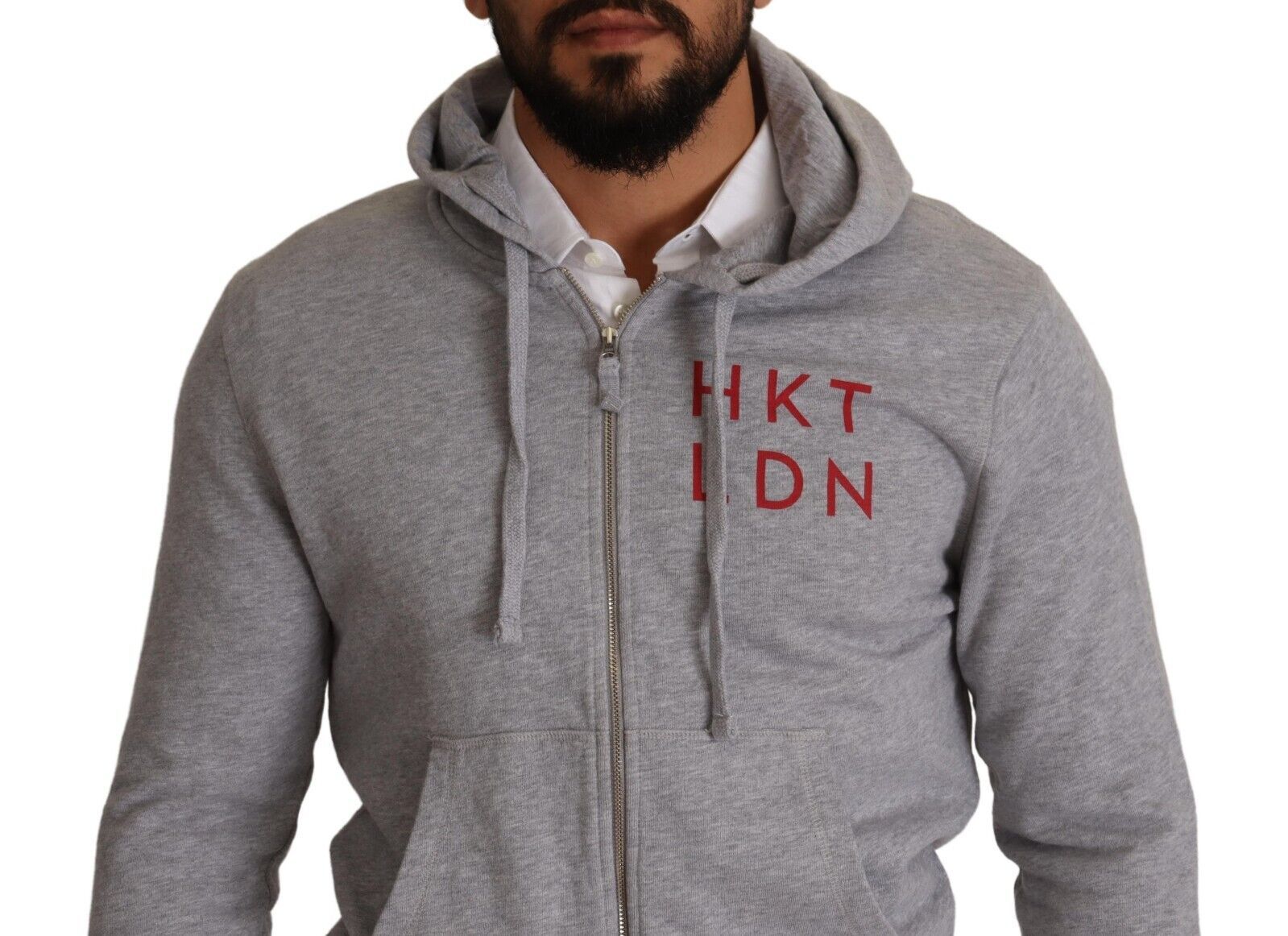 Hackett Gray Full Zip Hooded Cotton Sweatshirt Sweater Hackett