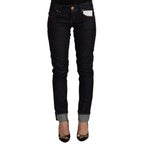 Acht Black Cotton Low Waist Slim Fit Denim Jeans