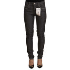 Acht Black Low Waist Skinny Denim Slim Fit Jeans