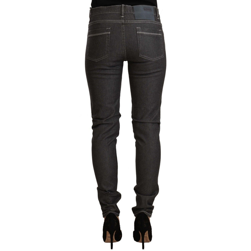 Acht Black Low Waist Skinny Denim Slim Fit Jeans