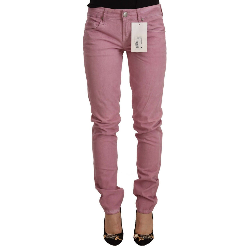 Acht Pink Cotton Slim Fit Women Denim Skinny Jeans