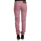 Acht Pink Cotton Slim Fit Women Denim Skinny Jeans