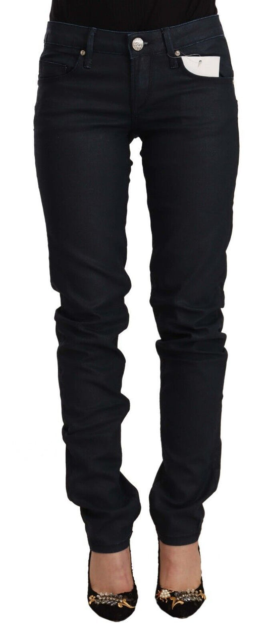 Acht Black Cotton Low Waist Slim Fit Denim Jeans Acht