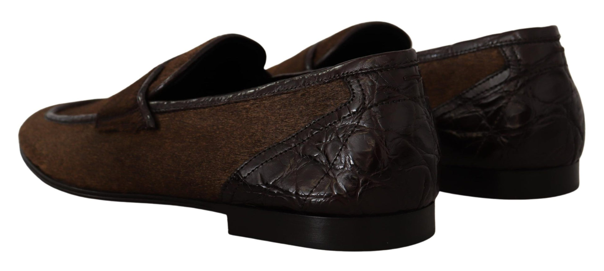 Dolce & Gabbana Shoes Dress Loafers Brown Leather Slip Shoes Dolce & Gabbana