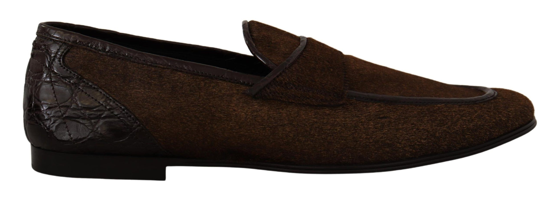 Dolce & Gabbana Shoes Dress Loafers Brown Leather Slip Shoes Dolce & Gabbana