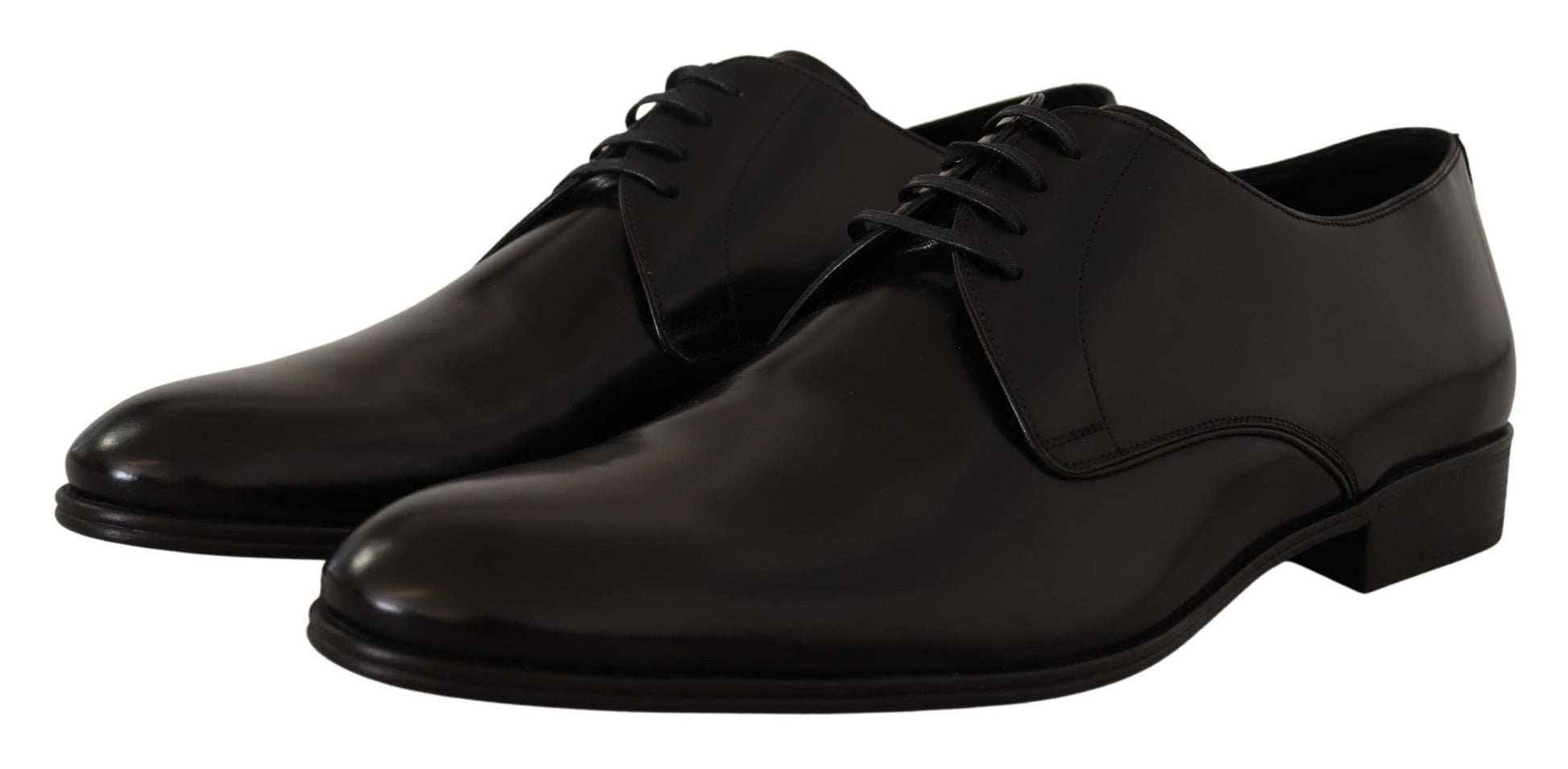 Dolce & Gabbana Black Leather Lace Up Formal Derby Shoes Dolce & Gabbana