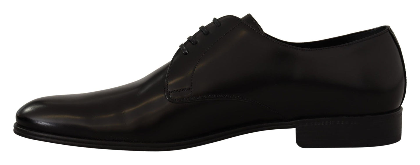 Dolce & Gabbana Black Leather Lace Up Formal Derby Shoes Dolce & Gabbana