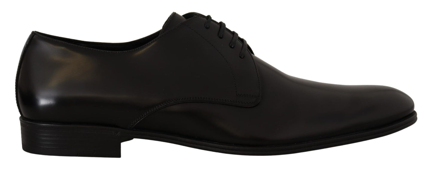Dolce & Gabbana Black Leather Lace Up Formal Derby Shoes Dolce & Gabbana