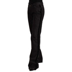 GF Ferre Black Mid Waist Cotton Denim Straight Boot Cut Jeans