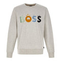 Hugo Boss Elegant Grey Round Neck Cotton Sweatshirt