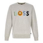 Hugo Boss Elegant Grey Round Neck Cotton Sweatshirt