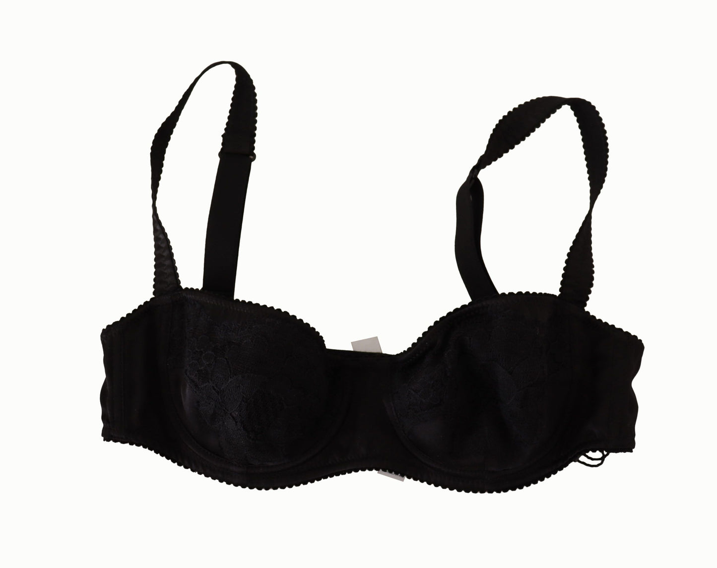 Dolce & Gabbana Black Polka Dot Satin Lace Balconette Bra Dolce & Gabbana