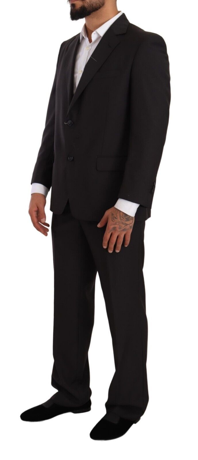 Domenico Tagliente Gray Polyester Single Breasted Formal Suit Domenico Tagliente