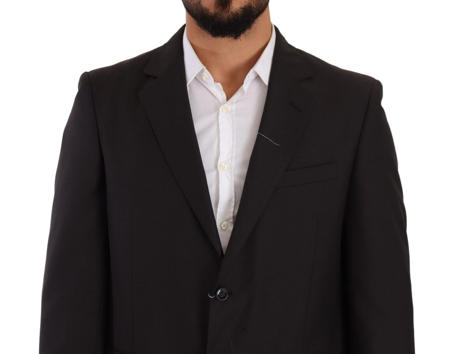 Domenico Tagliente Gray Polyester Single Breasted Formal Suit Domenico Tagliente
