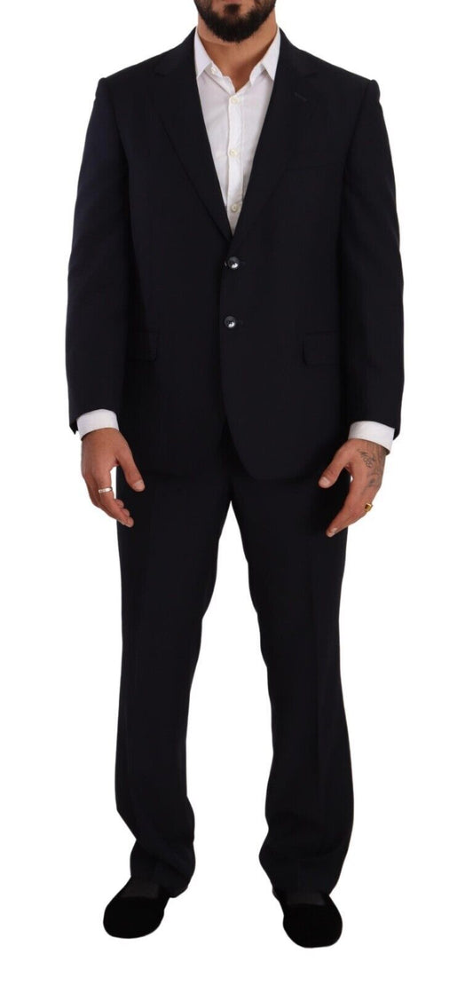 Domenico Tagliente Blue Polyester Single Breasted Formal Suit Domenico Tagliente