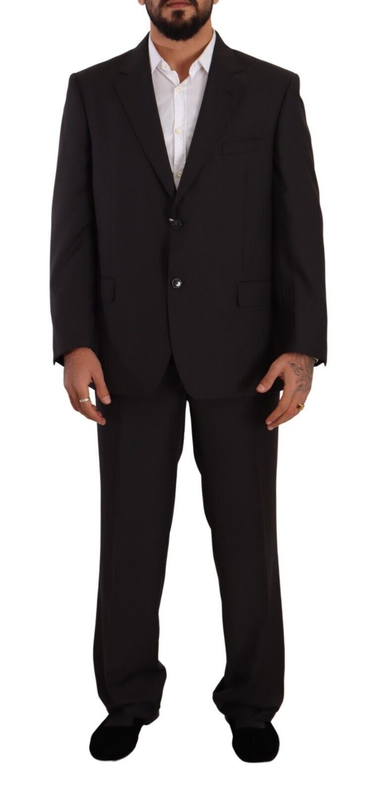 Domenico Tagliente Gray Polyester Single Breasted Formal Suit Domenico Tagliente