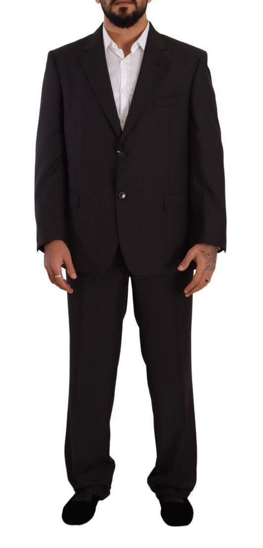 Domenico Tagliente Gray Polyester Single Breasted Formal Suit Domenico Tagliente
