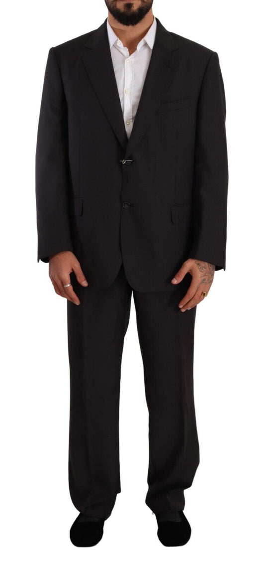 Domenico Tagliente Gray Polyester Single Breasted Formal Suit Domenico Tagliente