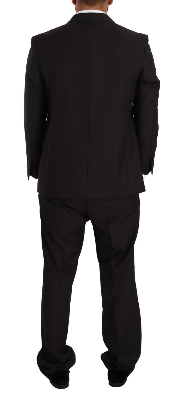 Dark gray Domenico Tagliente single-breasted formal suit, tailored with a classic fit and lapel details, displayed on a hanger.