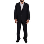 Domenico Tagliente Blue Polyester Single Breasted Formal Suit