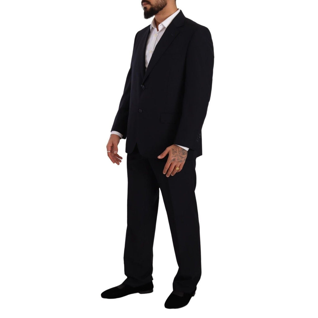Domenico Tagliente Blue Polyester Single Breasted Formal Suit