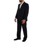 Domenico Tagliente Blue Polyester Single Breasted Formal Suit