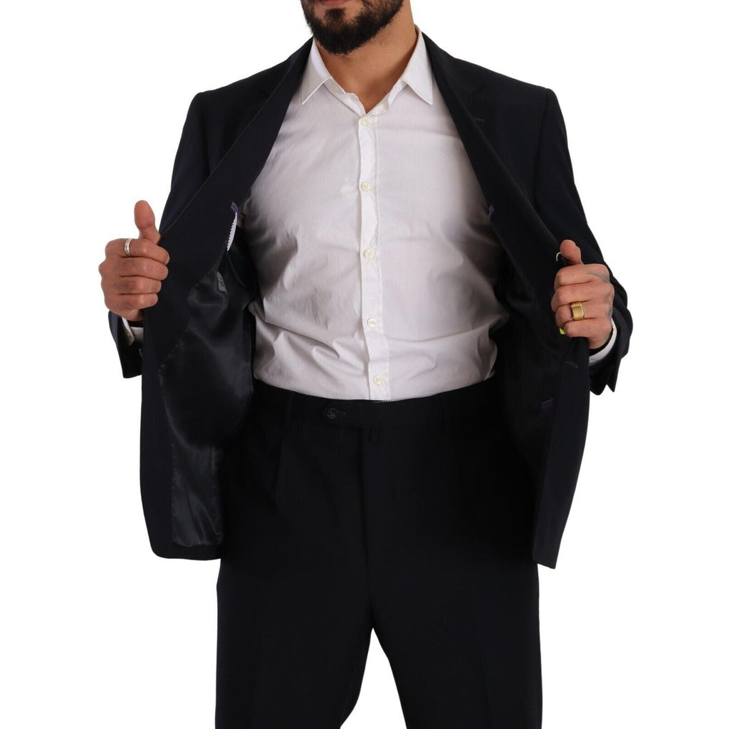 Domenico Tagliente Blue Polyester Single Breasted Formal Suit