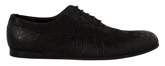Dolce & Gabbana Black Caiman Leather Mens Oxford Shoes Dolce & Gabbana