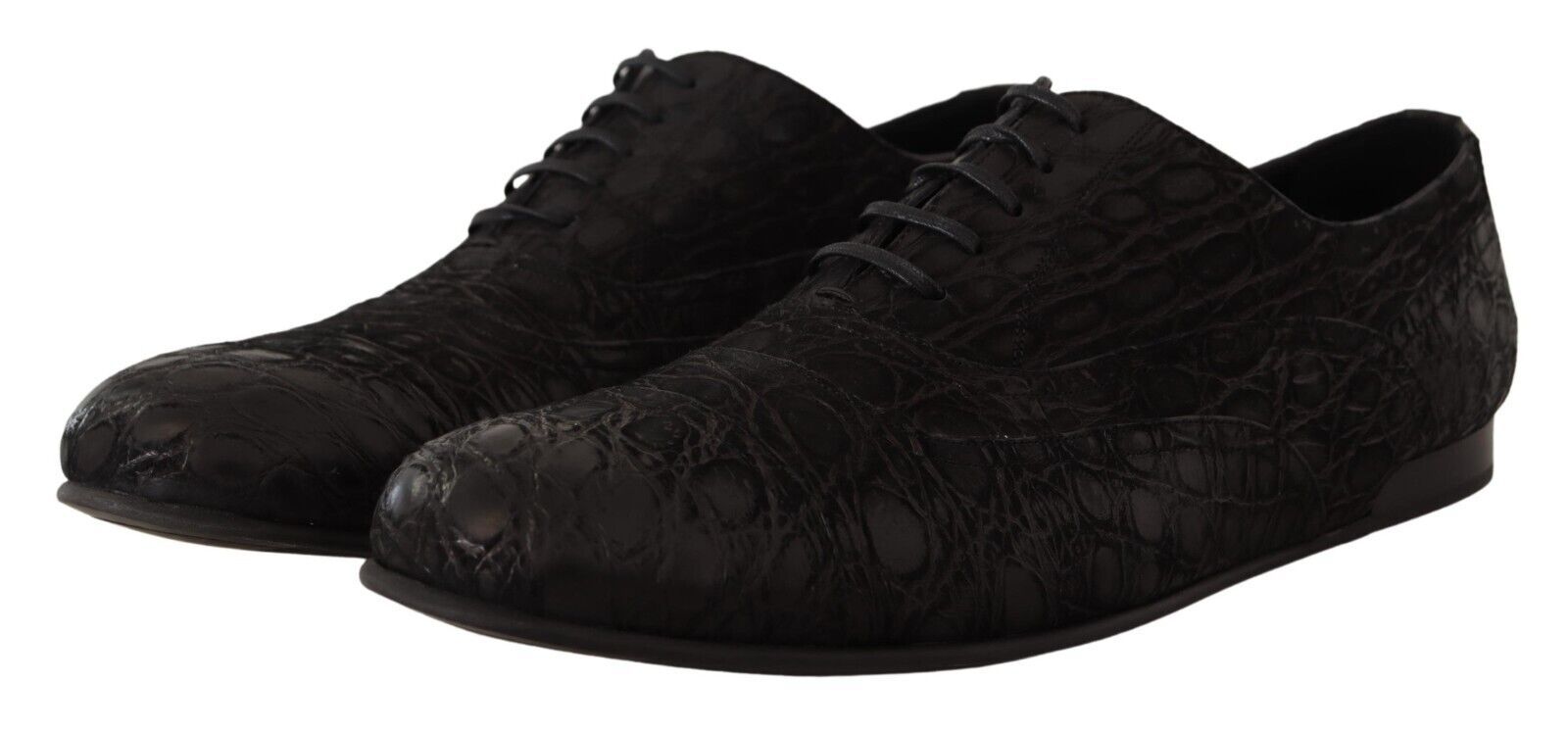 Dolce & Gabbana Black Caiman Leather Mens Oxford Shoes Dolce & Gabbana