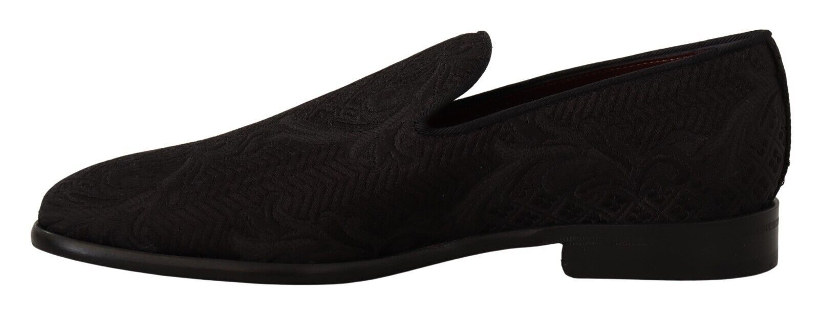 Dolce & Gabbana Black Floral Brocade Slippers Loafers Shoes Dolce & Gabbana