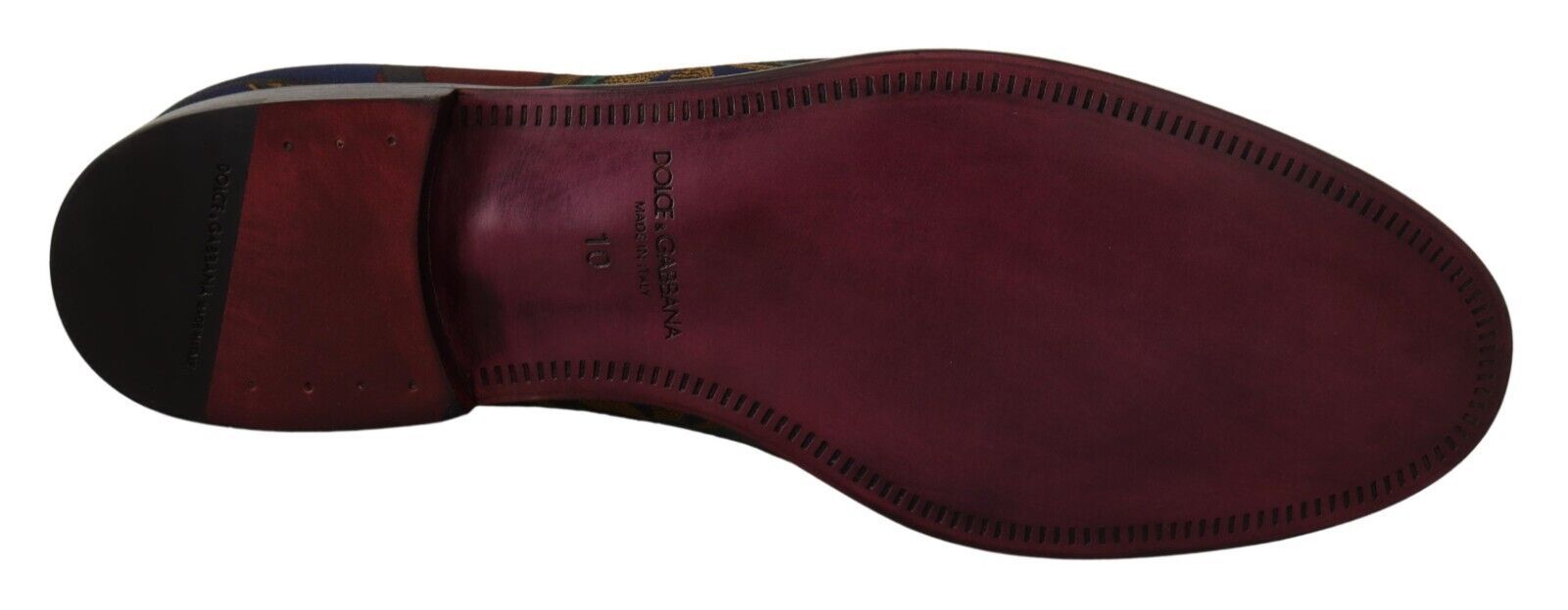 Dolce & Gabbana Multicolor Jacquard Crown Slippers Loafers Shoes Dolce & Gabbana