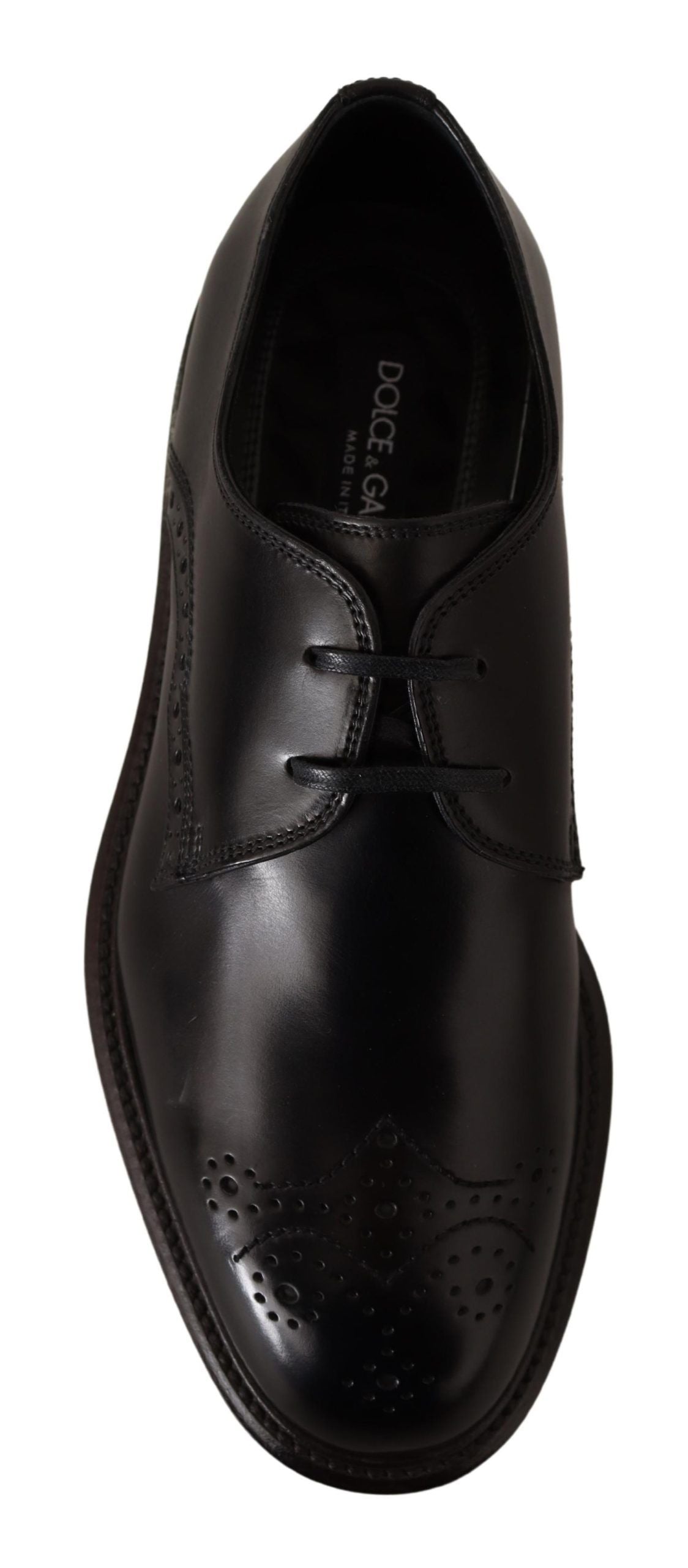 Dolce & Gabbana Black Leather Dress Formal Derby Shoes Dolce & Gabbana