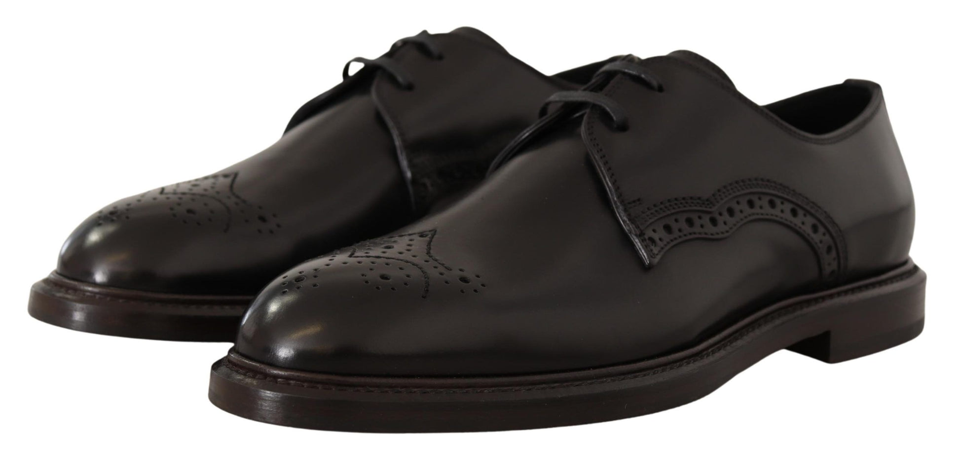 Dolce & Gabbana Black Leather Dress Formal Derby Shoes Dolce & Gabbana