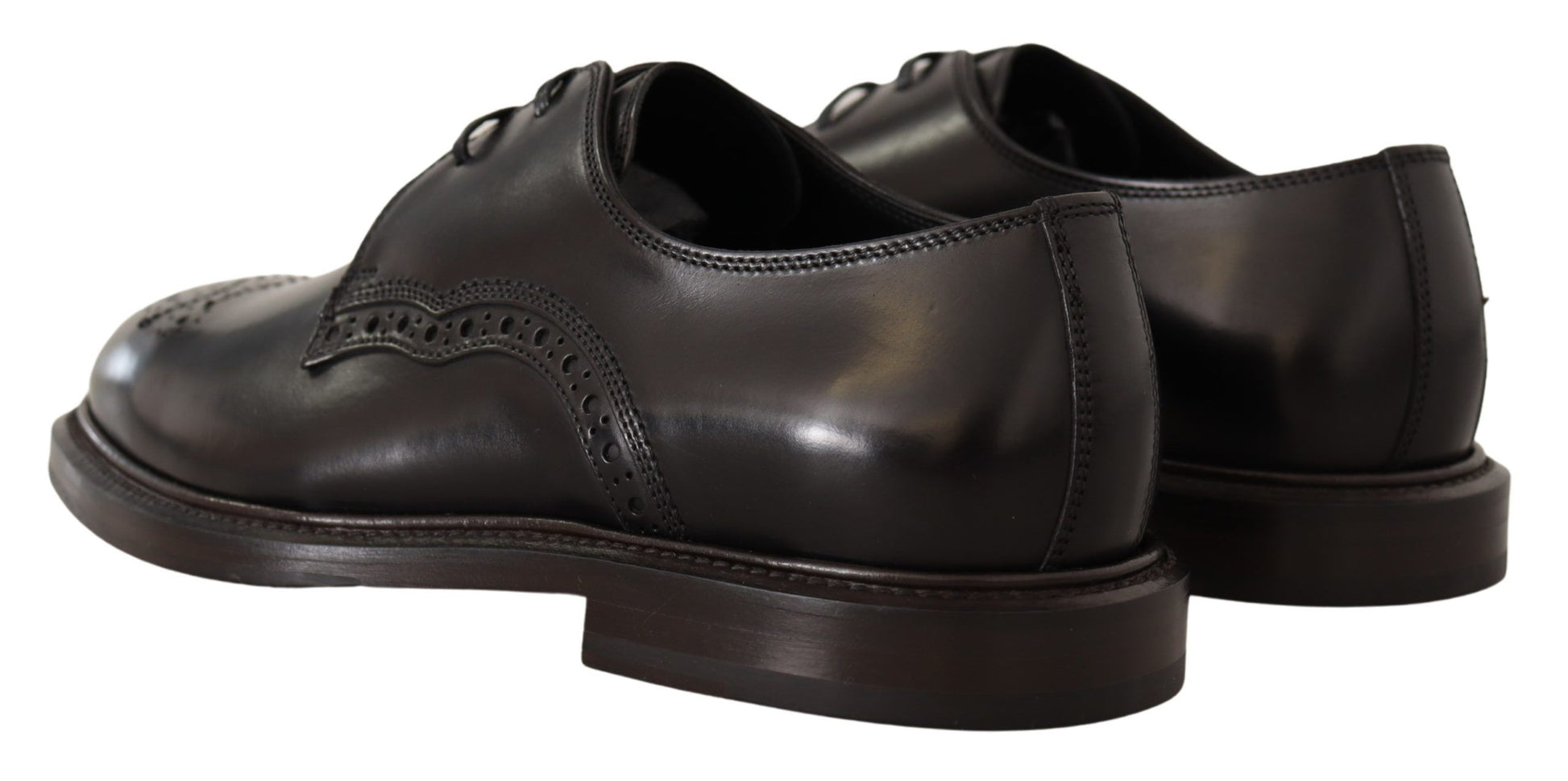 Dolce & Gabbana Black Leather Dress Formal Derby Shoes Dolce & Gabbana