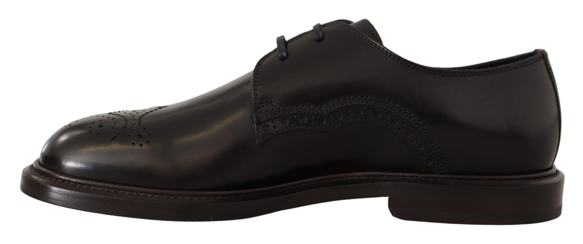 Dolce & Gabbana Black Leather Dress Formal Derby Shoes Dolce & Gabbana