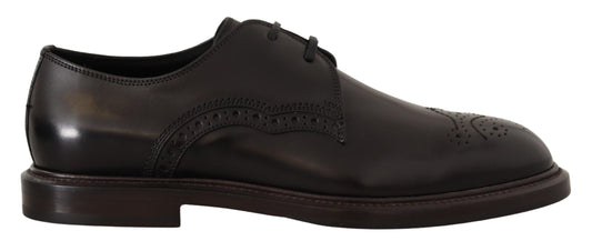 Dolce & Gabbana Black Leather Dress Formal Derby Shoes Dolce & Gabbana