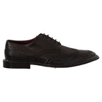 Dolce & Gabbana Black Leather Oxford Wingtip Formal Derby Shoes