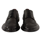 Dolce & Gabbana Black Leather Oxford Wingtip Formal Derby Shoes
