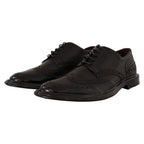Dolce & Gabbana Black Leather Oxford Wingtip Formal Derby Shoes