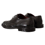 Dolce & Gabbana Black Leather Oxford Wingtip Formal Derby Shoes