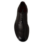 Dolce & Gabbana Black Leather Oxford Wingtip Formal Derby Shoes