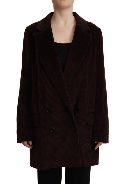 Dolce & Gabbana Bordeaux Corduroy Cotton Blazer Oversized Jacket Dolce & Gabbana