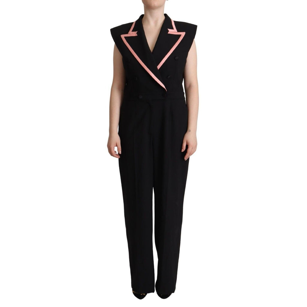 Dolce & Gabbana Black Wool Blend Sleeveless Jumpsuit Dress
