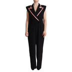 Dolce & Gabbana Black Wool Blend Sleeveless Jumpsuit Dress