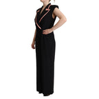 Dolce & Gabbana Black Wool Blend Sleeveless Jumpsuit Dress