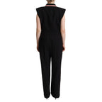 Dolce & Gabbana Black Wool Blend Sleeveless Jumpsuit Dress