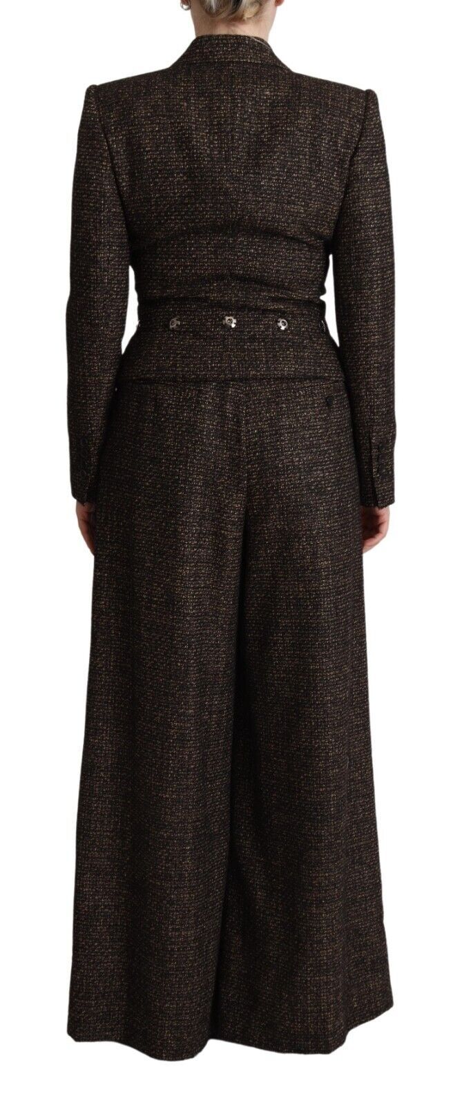Dolce & Gabbana Dark Brown Wool Single Breasted 2 Pc Jacket Pants Dolce & Gabbana