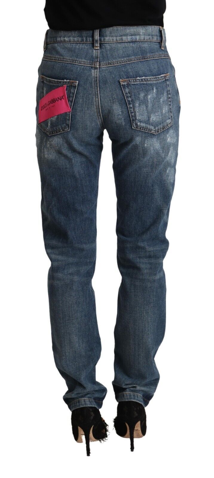Dolce & Gabbana Blue Distressed Denim BOYFRIEND Skinny Jeans Dolce & Gabbana