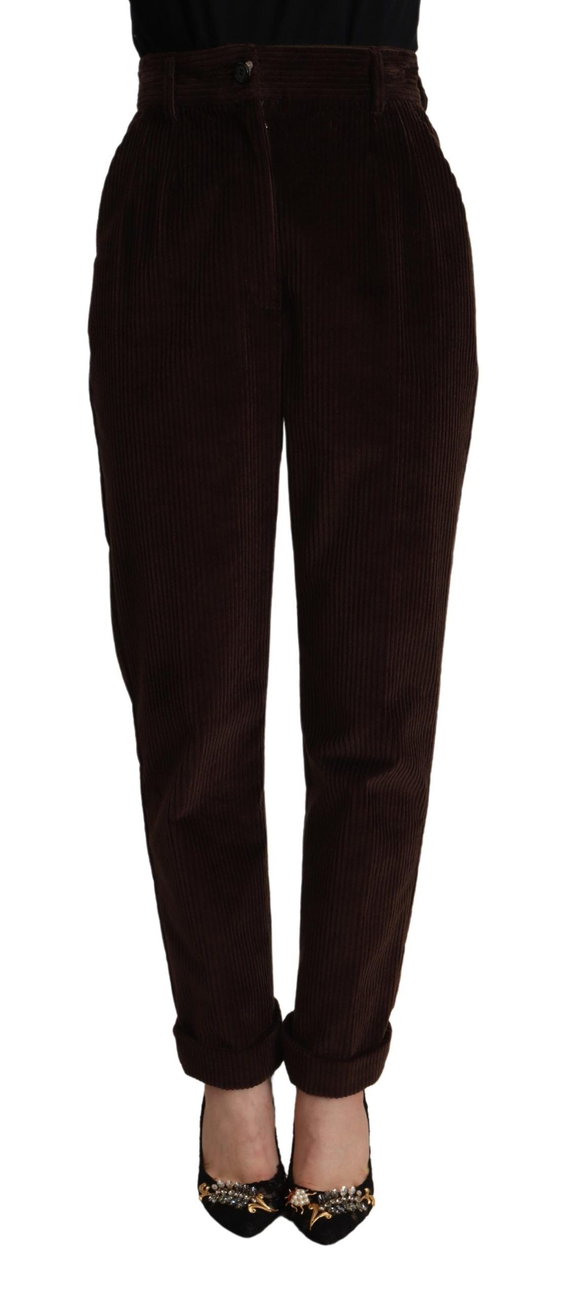 Dolce & Gabbana Bordeaux Corduroy Cotton Trouser Tapered Pants Dolce & Gabbana