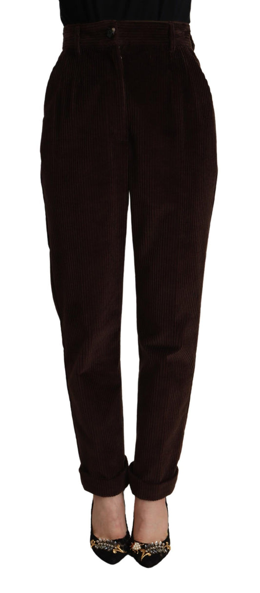 Dolce & Gabbana Bordeaux Corduroy Cotton Trouser Tapered Pants Dolce & Gabbana